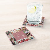 Trendy Sentimenteel Ik hou van mijn familie fotoco Glazen Onderzetter (Schuin)