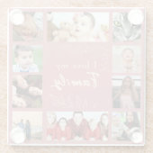 Trendy Sentimenteel Ik hou van mijn familie fotoco Glazen Onderzetter (Achterkant)