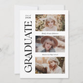 Trendy Serif Meerdere Foto Afstuderen Aankondiging (Voorkant)