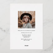 Trendy Serif Meerdere Foto Afstuderen Folie Uitnodiging (Achterkant)