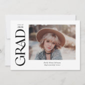 Trendy Serif Twee foto's Afstuderen Aankondiging (Voorkant)