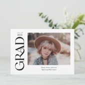 Trendy Serif Twee foto's Afstuderen Aankondiging (Staand voorkant)