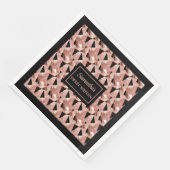 Trendy servetten Glanzend roze goud & zwart (Hoek)