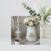 Trendy Shabby Chic fotografie Witte jam bloemen (Staand voorkant)