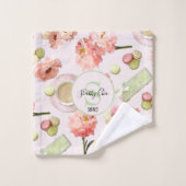 Trendy Shabby Chic Peonies and Macarons Set Bad Handdoek (Wasdoekje)