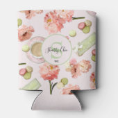 Trendy Shabby Chic Peonies and Macarons Set Blikjeskoeler (Achterkant)