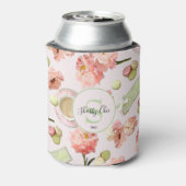 Trendy Shabby Chic Peonies and Macarons Set Blikjeskoeler (Blikje Achterkant)