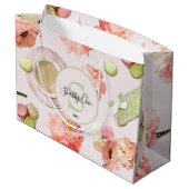 Trendy Shabby Chic Peonies and Macarons Set Groot Cadeauzakje (Achterkant Gekanteld)