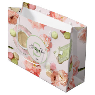 Trendy Shabby Chic Peonies and Macarons Set Groot Cadeauzakje