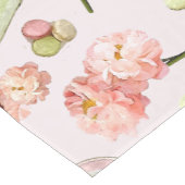 Trendy Shabby Chic Peonies and Macarons Set Korte Tafelloper (Hoek)