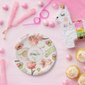 Trendy Shabby Chic Peonies and Macarons Set Papieren Bordje (Feest)