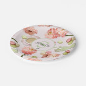 Trendy Shabby Chic Peonies and Macarons Set Papieren Bordje (Gekanteld)
