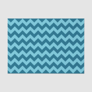 Trendy Shades of Blue Chevron Pattern Tissuepapier