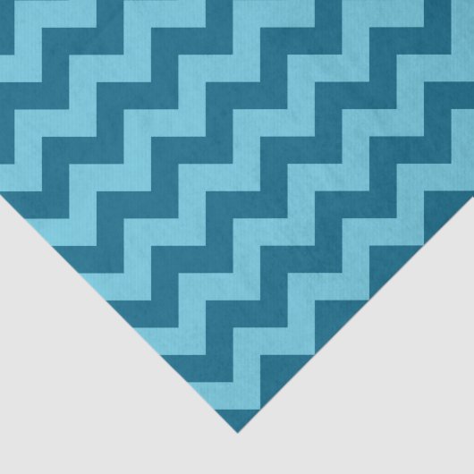 Trendy Shades of Blue Chevron Pattern Tissuepapier (Detail)