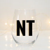 Trendy Shadow Monogram Bruiloft Gepersonaliseerd S Wijnglas Zonder Voet