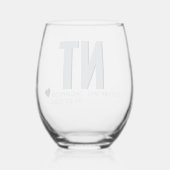 Trendy Shadow Monogram Bruiloft Gepersonaliseerd S Wijnglas Zonder Voet (Achterkant)