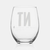 Trendy Shadow Monogram Bruiloft Gepersonaliseerd S Wijnglas Zonder Voet (Achterkant)