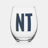 Trendy Shadow Monogram Bruiloft Gepersonaliseerd S Wijnglas Zonder Voet (Voorkant)