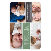Trendy Shale Green introduceert babyjongetfoto's Magneet (Verticaal)