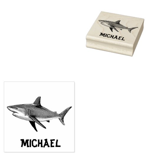 Trendy Shark Persoonlijk Rubberstempel (Gestempeld)