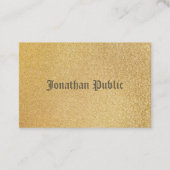 Trendy Shiny Gold Foil Glamor Elegant Sjabloon Visitekaartje (Voorkant)