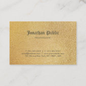 Trendy Shiny Gold Foil Glamor Elegant Sjabloon Visitekaartje (Achterkant)