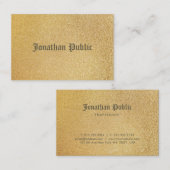 Trendy Shiny Gold Foil Glamor Elegant Sjabloon Visitekaartje (Voorkant / Achterkant)