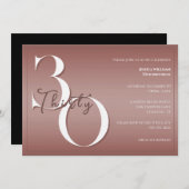 Trendy Shiny Modern 30th Birthday Invitation Kaart (Voorkant / Achterkant)