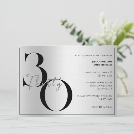 Trendy Shiny Modern unisex 30th Birthday  Kaart (Staand voorkant)