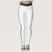Trendy Side Stripe Mode Red White Black Stippen Leggings (Voorkant)