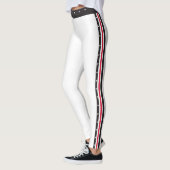 Trendy Side Stripe Mode Red White Black Stippen Leggings (Links)