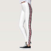 Trendy Side Stripe Mode Red White Black Stippen Leggings (Links)