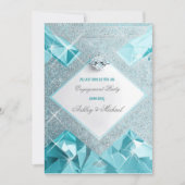 Trendy sieraden turquoise schittert verfijnd kaart (Voorkant)