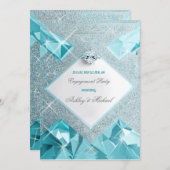 Trendy sieraden turquoise schittert verfijnd kaart (Voorkant / Achterkant)