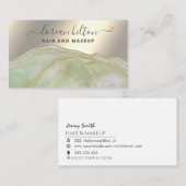 Trendy signature agate geode elegant gold foil visitekaartje (Voorkant / Achterkant)