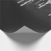 Trendy Silver Black Glitter druist grafisch Cadeaupapier (Hoek)