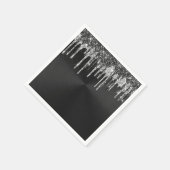 Trendy Silver Black Glitter druist grafisch Servet (Hoek)