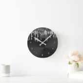 Trendy Silver Black Glitter drukt grafisch af Ronde Klok (Huis)