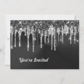 Trendy Silver Black Glitter schrijft grafische ver Kaart (Voorkant)