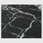 Trendy Silver Black Marble Glossy Cadeaupapier (Vlak)