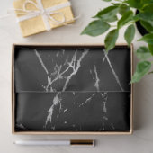 Trendy Silver Black Marble Modern Tissuepapier (Geschenk)