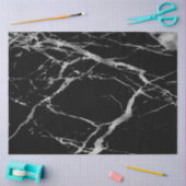 Trendy Silver Black Marble Modern Tissuepapier (Craft)
