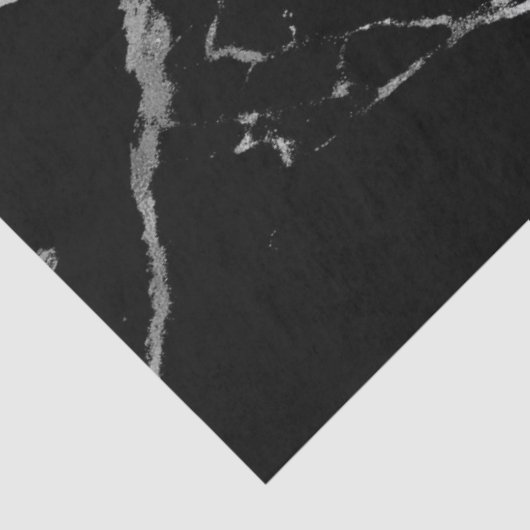 Trendy Silver Black Marble Modern Tissuepapier (Detail)