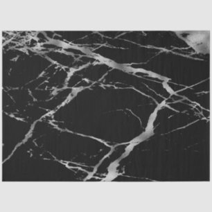 Trendy Silver Black Marble Modern Tissuepapier