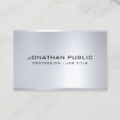 Trendy Silver Blik Moderne Professionele Sjabloon Visitekaartje (Voorkant)