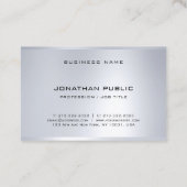 Trendy Silver Blik Moderne Professionele Sjabloon Visitekaartje (Achterkant)