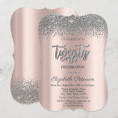 Trendy Silver Diamonds Roos Gold 21ste verjaardag Kaart (Voorkant / Achterkant)