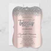 Trendy Silver Diamonds Roos Gold 21ste verjaardag Kaart (Voorkant)