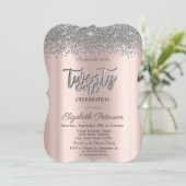 Trendy Silver Diamonds Roos Gold 21ste verjaardag Kaart (Staand voorkant)