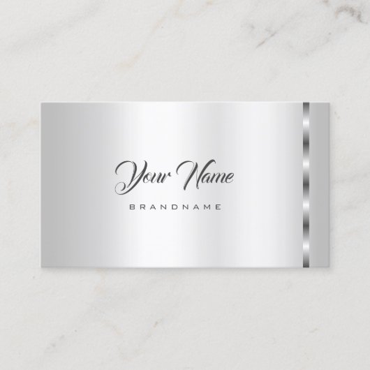 Trendy Silver Effect Sjabloon Professional Stijlvo Visitekaartje (Voorkant)